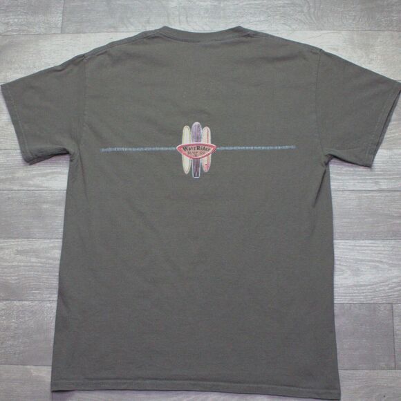 Vintage Wave Rider Hawaii Surfboard Green Men's Tee Shirt Sz M - Picture 3 of 3